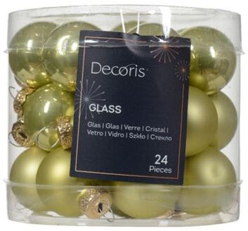 Kerstbal glas d2.5 cm pstch ass 24st kerst Groen