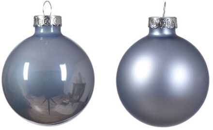 Kerstbal glas d5 cm mblw ass 12st kerst Blauw