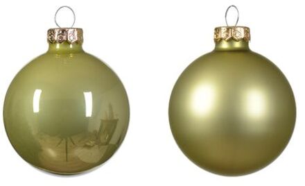 Kerstbal glas d6 cm pstch ass 10st kerst Groen