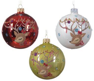 Kerstbal glas d8 cm a3 CLV kerst Multikleur