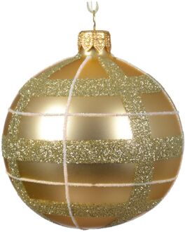 Kerstbal glas d8 cm licht goud a2 I kerst Geel