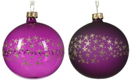 Kerstbal glas d8 cm violet a2 kerst Paars