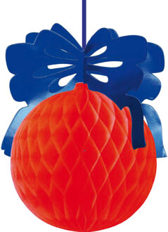 Kerstbal hangdecoratie - 42 x 30 cm - papier - brandvertragend - kerstversiering Multi