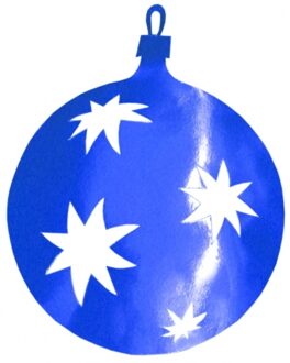 Kerstbal hangdecoratie blauw 40 cm van karton - Hangdecoratie