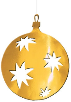 Kerstbal hangdecoratie goud 30 cm van karton Goudkleurig