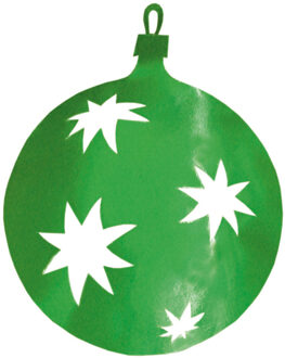 Kerstbal hangdecoratie groen 30 cm van karton - Hangdecoratie