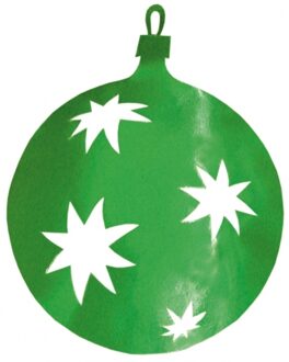 Kerstbal hangdecoratie groen 40 cm van karton - Hangdecoratie