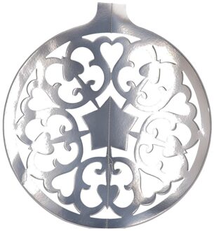 Kerstbal hangdecoratie zilver 49 cm van karton - Hangdecoratie Zilverkleurig