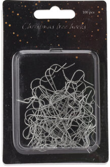 Kerstbalhaakjes - 100x stuks - zilver - 3,5 cm - kerstboomhaakjes