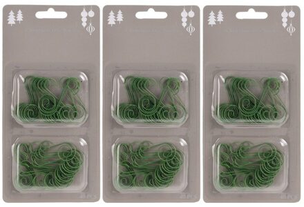 Kerstbalhaakjes - 120x stuks - groen - 3,5 cm - kerstboomhaakjes - Kerstbalhaakjes