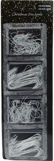 Kerstbalhaakjes - 150x - zilver - 7 en 10 cm - kerstballen ophangen haakjes