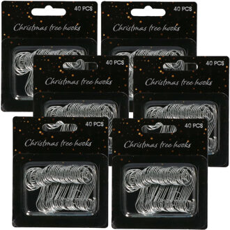 Kerstbalhaakjes - 240x stuks - zilver - 3,5 cm - metaal - kerstboomhaakjes