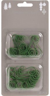 Kerstbalhaakjes - 40x - groen - 3.5 cm - kerstballen haakjes