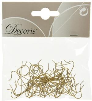 kerstbalhaakjes 50 in zakje 3.5cm goud Goudkleurig