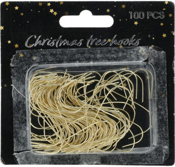 Kerstbalhaakjes/kerstboomhaakjes - 100x stuks - goud - 3,6 cm