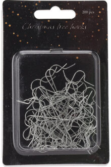 Kerstbalhaakjes/kerstboomhaakjes - 200x stuks - zilver - 3,5