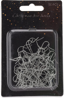 Kerstbalhaakjes/kerstboomhaakjes - 50x stuks - zilver - 3,5