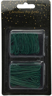 Kerstbalhaakjes/kerstboomhaakjes - 600x stuks - groen - 3,5 en 6 cm