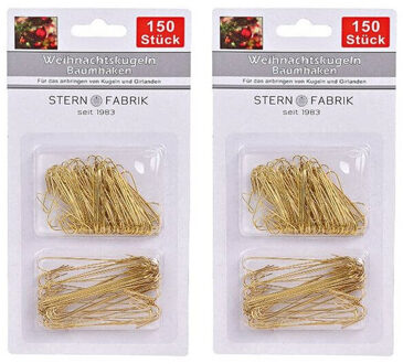 Kerstbalhaakjes/kerstboomhaakjes - 900x stuks - goud - 3,5 en 6 cm