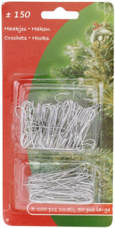 Kerstbalhaakjes - zilver - 150x stuks - 4 en 6 cm