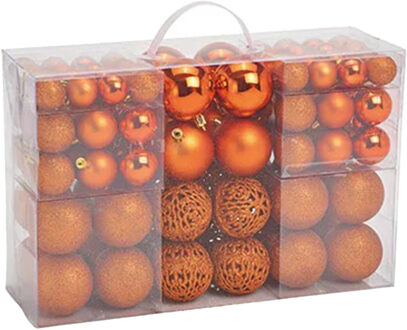 Kerstballen - 100ST - koper - kunststof - glans-mat-glitter - 3-4-6 cm