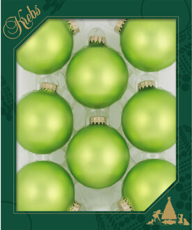 kerstballen - 16x - parrot velvet groen kleur - D7 cm - glas - kerstversiering