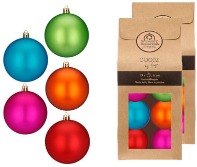 Kerstballen - 26x stuks - gekleurd - kunststof - 6 cm