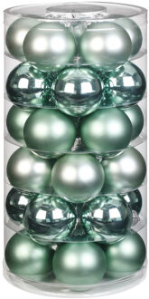 Kerstballen - 30x st - mintgroen - D6 cm - glas - mat/glans - kerstversiering