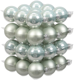 kerstballen - 36x st - mintgroen - D6 cm - glas - Kerstbal