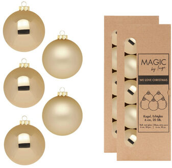 Kerstballen - 40x stuks - brokaat goud - glas - 6 cm