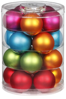 Kerstballen - 40x stuks - gekleurd - 6 cm - glas - Kerstbal Multikleur