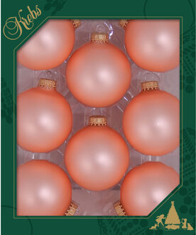 Kerstballen - 8 stuks - glas - koraal velvet roze - 7 cm - luxe glazen kerstballen - kerstvers