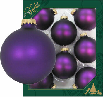 kerstballen - 8x st - magic velvet paars - 7 cm - glas - kerstversiering