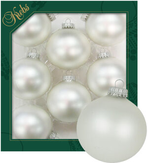 kerstballen - 8x stuks - parel grijs - glas - 7 cm - mat