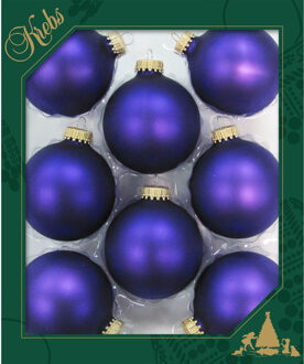 Kerstballen - 8x - violet velvet paars - 7 cm - glas - luxe kerstversiering ballen