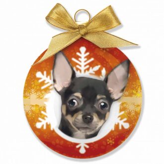 Kerstballen Chihuahua honden 8 cm - Kerstbal Multikleur