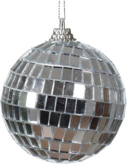 Kerstballen foam d6l6 cm zilver kerst Wit