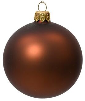 Kerstballen glas d10 cm espresso 4st kerst Bruin