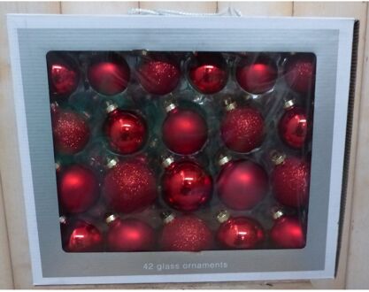 Kerstballen glas rood