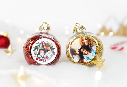 Kerstballen met Glitters Goud - Set van 2