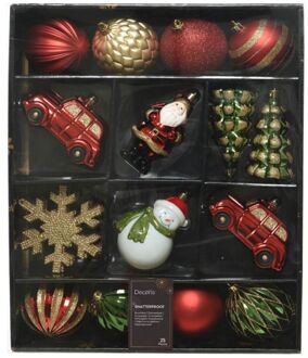 Kerstballen Mixdoos 25 st. - Rood/Groen/Goud