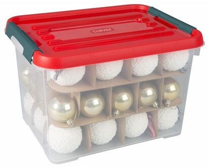 Kerstballen opbergbox 20L Transparant