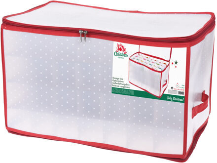 Kerstballen opbergbox - 57 x 33 x 34 cm - voor 112 ballen - kerstversiering opruimen/opbergen Multi