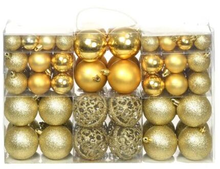 Kerstballenset 6 cm goud 100-delig