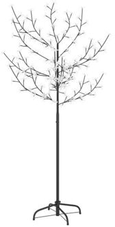 Kerstboom 120 LED's warm wit licht kersenbloesem 150 cm Zwart