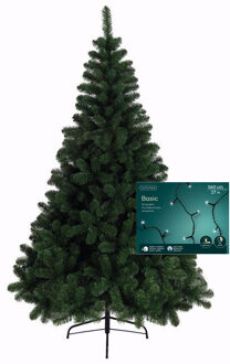 Kerstboom 240 cm incl. kerstverlichting lichtsnoer helder wit - Kunstkerstboom Groen