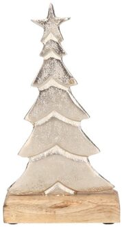 Kerstboom decoratie aluminium 24 cm Zilver