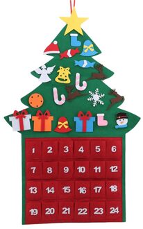 Kerstboom Decoratie Diy Vilt Kerst Adventskalender Boom Thuis Muur Opknoping Ornament