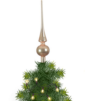 Kerstboom glazen piek bruin glans 26 cm - kerstboompieken