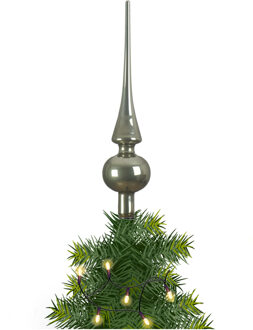 Kerstboom glazen piek bruin glans 26 cm - kerstboompieken